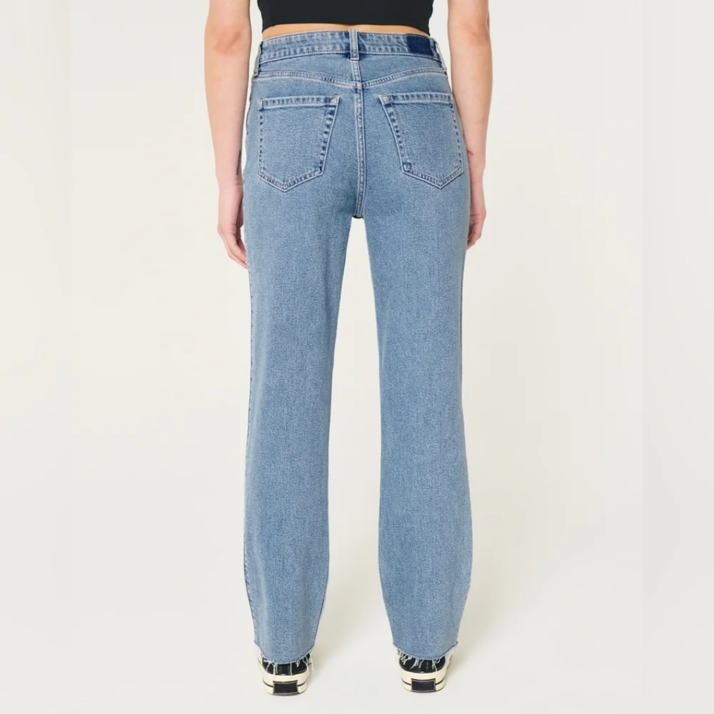 Hollister 90s Ultra High Rise Blue Denim Jeans  And Mom Shorts Bundle Size 27 - Picture 3 of 10